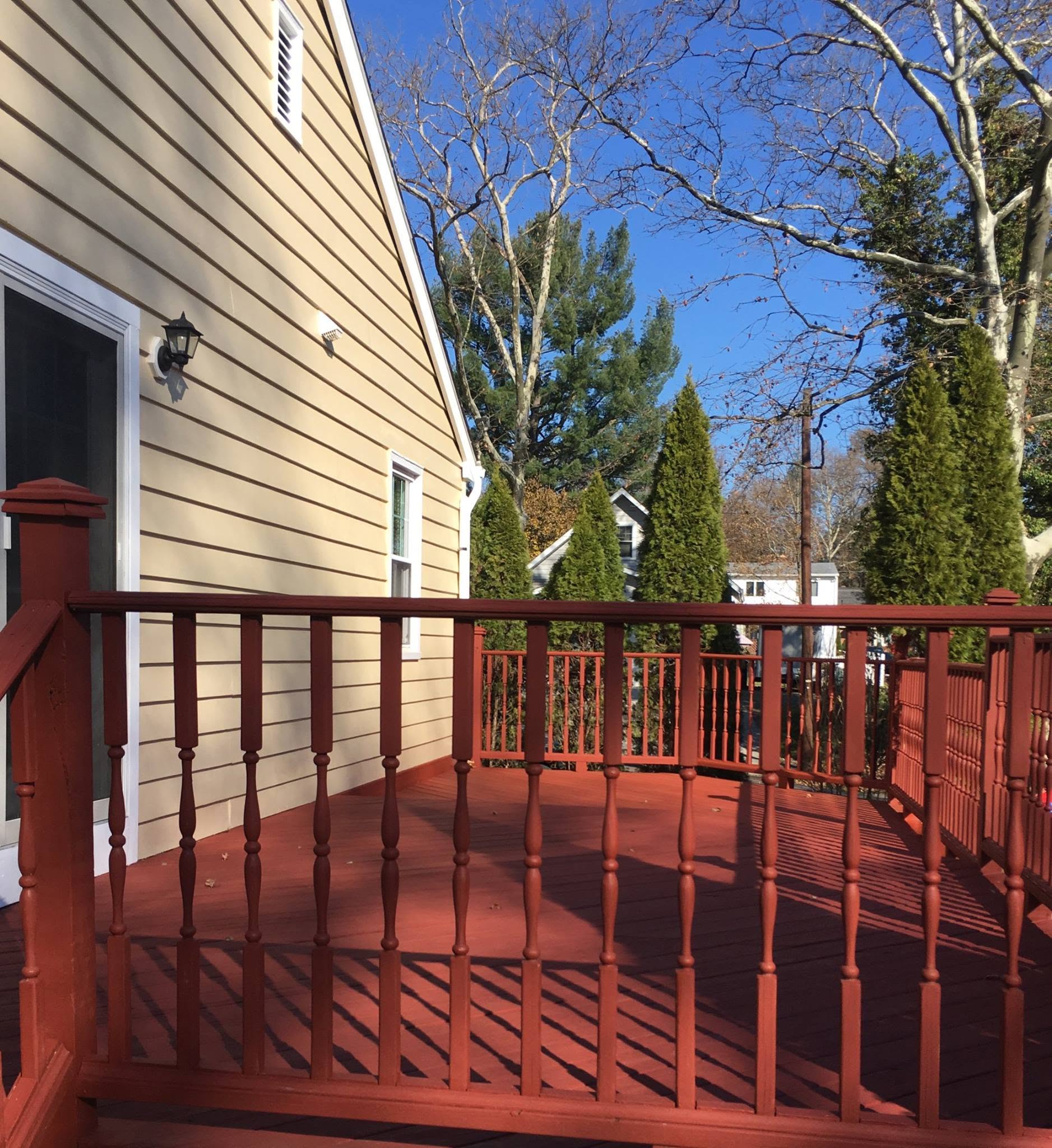 Finished exterior deck and railing coating